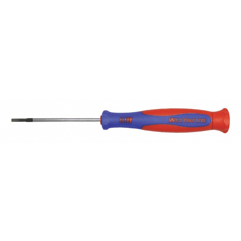 WESTWARD Desarmador Plano de Precisión, 6-1/4", Ergonómico, 0.13", 2-1/2", 2mm, Plana