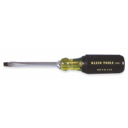 KLEIN TOOLS Desarmador Plano de Uso General, 8-1/4", Ergonómico, 0.25", 4", 1/4", Plana