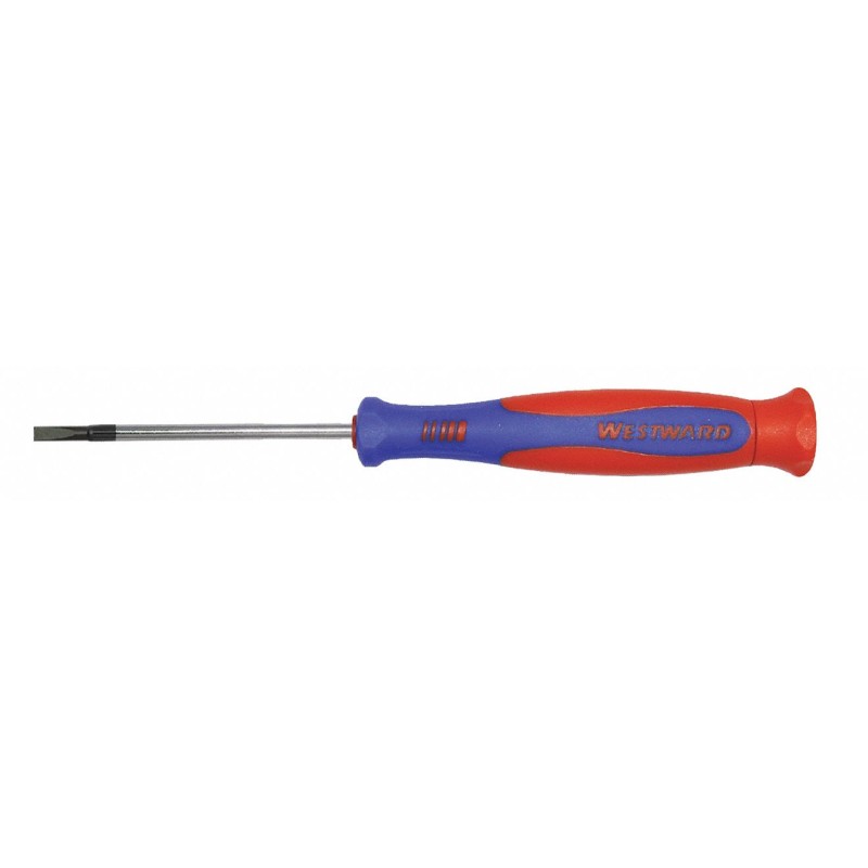 WESTWARD Desarmador Plano de Precisión, 6-1/4", Moldeado, 2-1/2", 7/64", Plana
