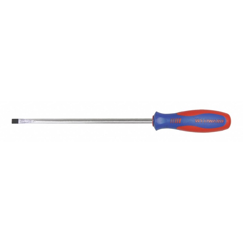 WESTWARD Desarmador Plano de Uso General, 12-1/2", Ergonómico, 0.25", 8", 1/4", Plana