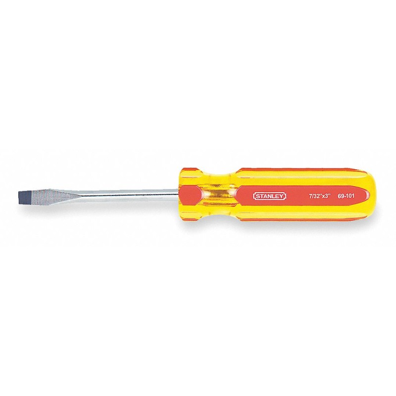 STANLEY Desarmador, 7-1/8", Ergonómico, 3", 1/4", Plana