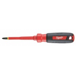 MILWAUKEE Desarmador, 8", Moldeado, 4", #2, Phillips