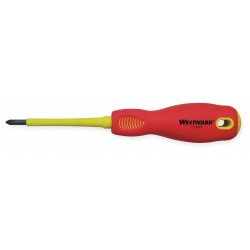 WESTWARD Desarmador Phillips Aislado, 7-1/2", Acanalado, 3-3/16", #1, Phillips