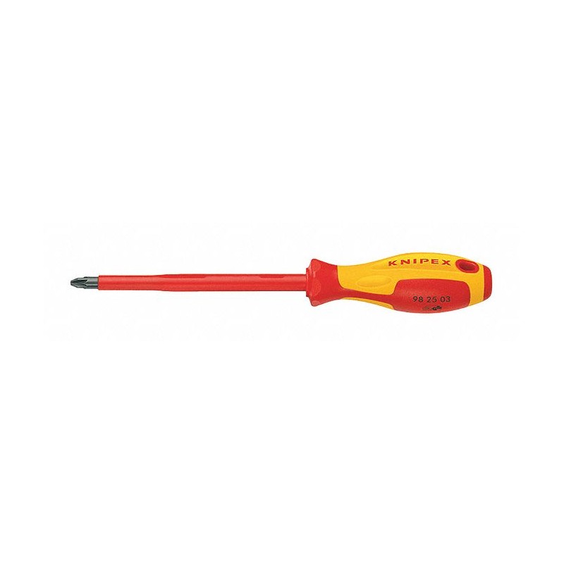 KNIPEX Desarmador, 8-7/16", Ergonómico, 3-15/16", 11/16", Pozidriv