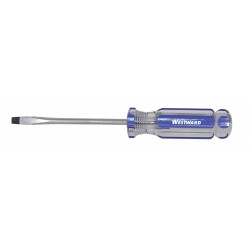 WESTWARD Desarmador Plano de Uso General, 7-1/2", Acanalado, 0.13", 4", 3/16", Plana