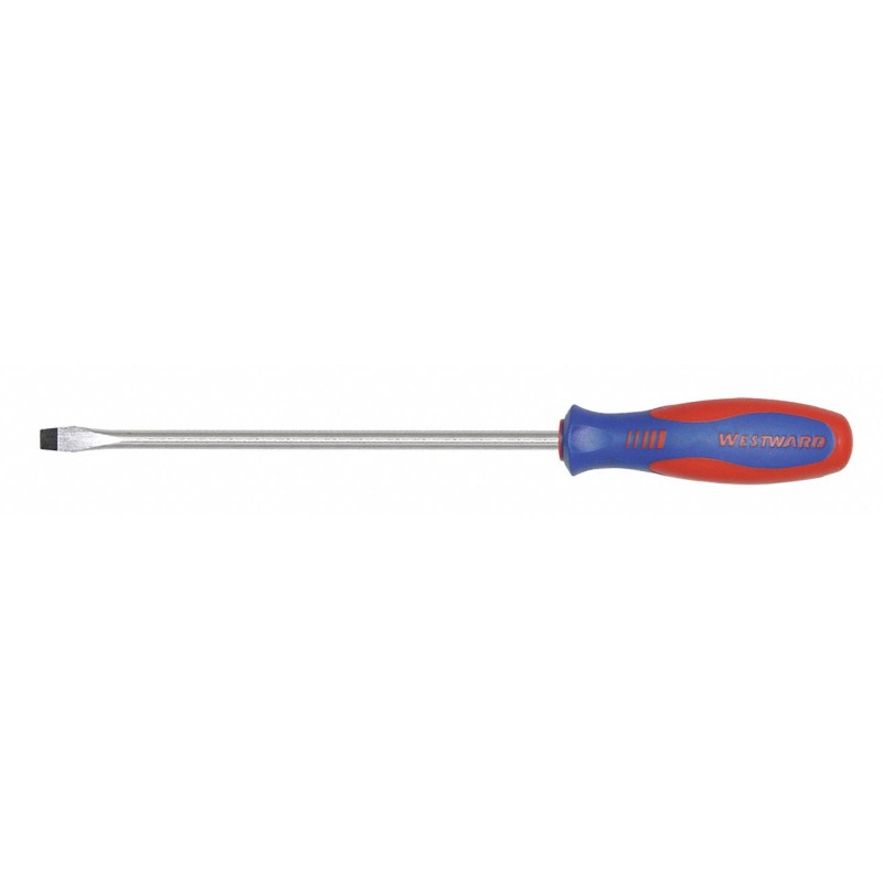 WESTWARD Desarmador Plano de Uso General, 12-1/2", Ergonómico, 0.25", 8", 1/4", Plana