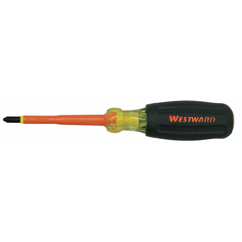 WESTWARD Desarmador Phillips Aislado, 6-3/4", Moldeado, 3-3/16", #1, Phillips